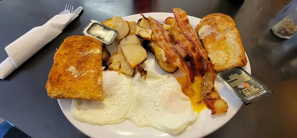 Eggs Toast Bacon Home Fries